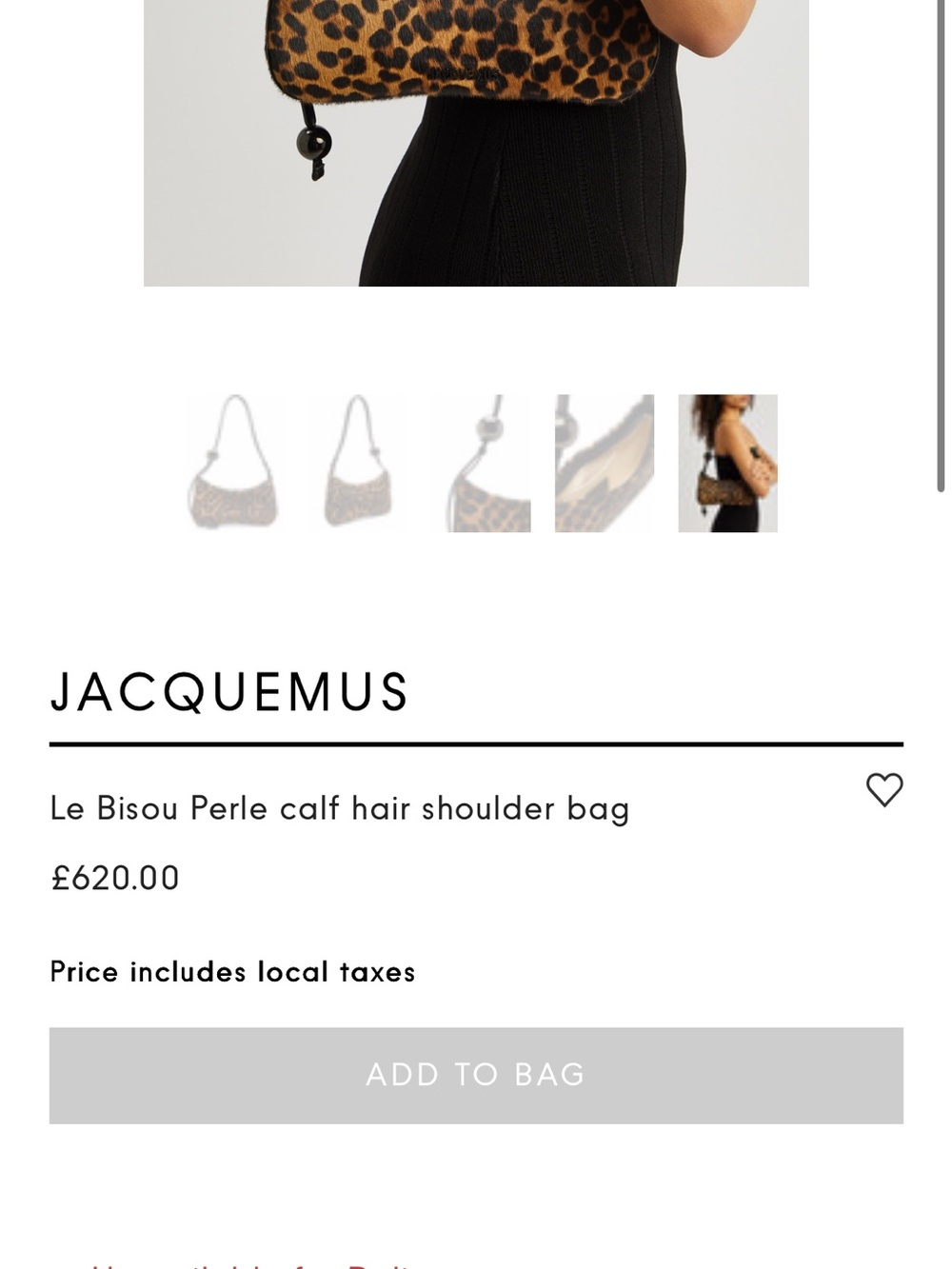 Jaquemus Le Bisou Perle Leopard Shoulder Bag - Picture 7 of 7